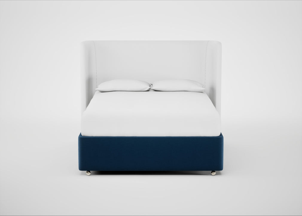 Deep Divan Bed Base King / 2 Footend / Velvet Petrol