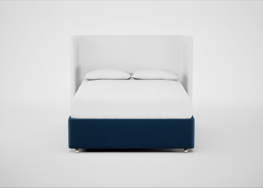 Deep Divan Bed Base King / 2 Footend 2 Continental / Velvet Petrol