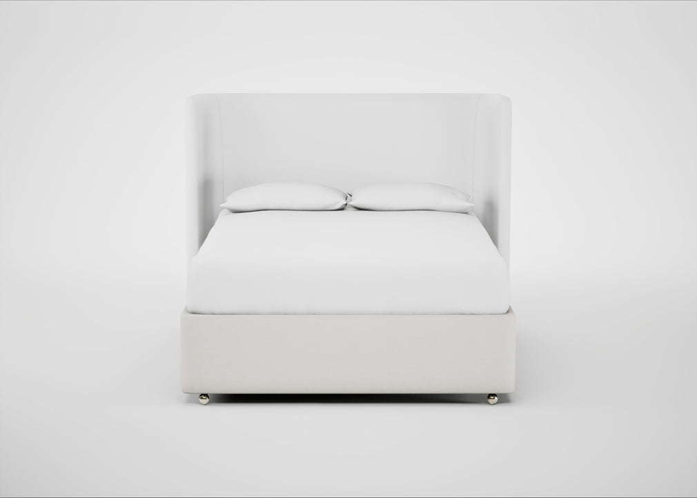Deep Divan Bed Base King / 2 Footend 2 Continental / Capelo Linen-Cotton Sea Salt