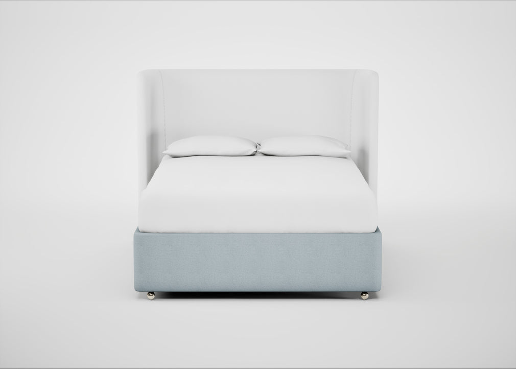 Deep Divan Bed Base King / 2 Footend 2 Continental / Capelo Linen-Cotton Sea Shanty