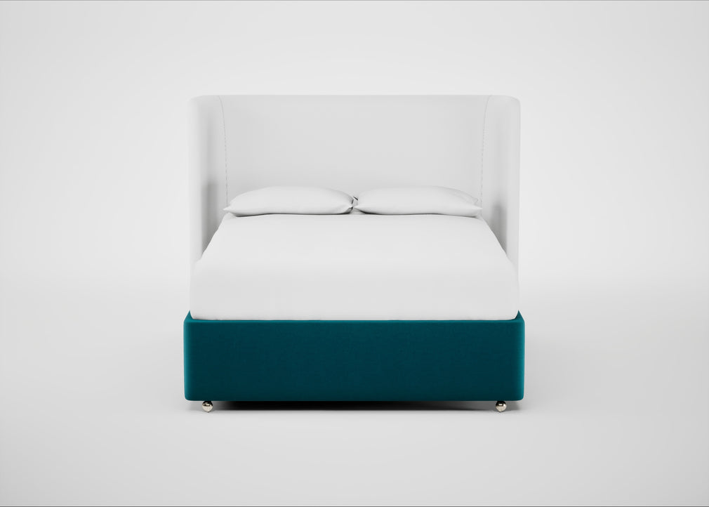 Deep Divan Bed Base King / 2 Footend / Velvet Teal