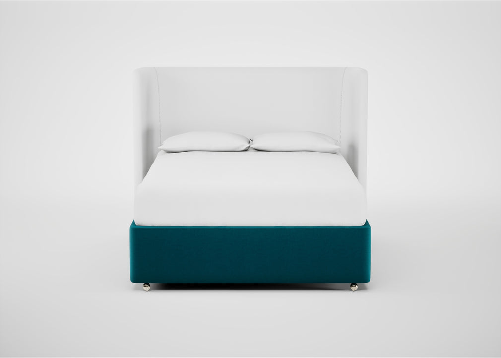 Deep Divan Bed Base King / 2 Footend 2 Continental / Velvet Teal