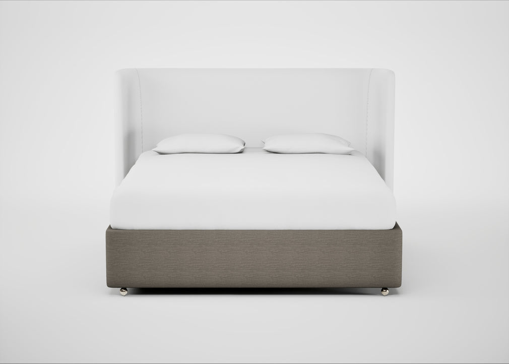 Deep Divan Bed Base Super King / 2 Footend 2 Continental / Broad Weave Pebble