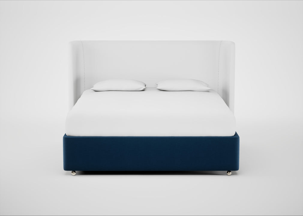 Deep Divan Bed Base Super King / 2 Footend / Velvet Petrol