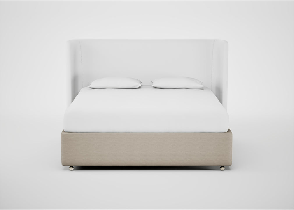 Deep Divan Bed Base Super King / 2 Footend 2 Continental / Broad Weave Putty