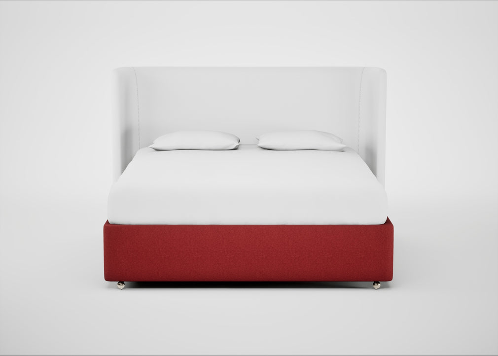 Deep Divan Bed Base Super King / 2 Footend / Melton Wool Red Oxide