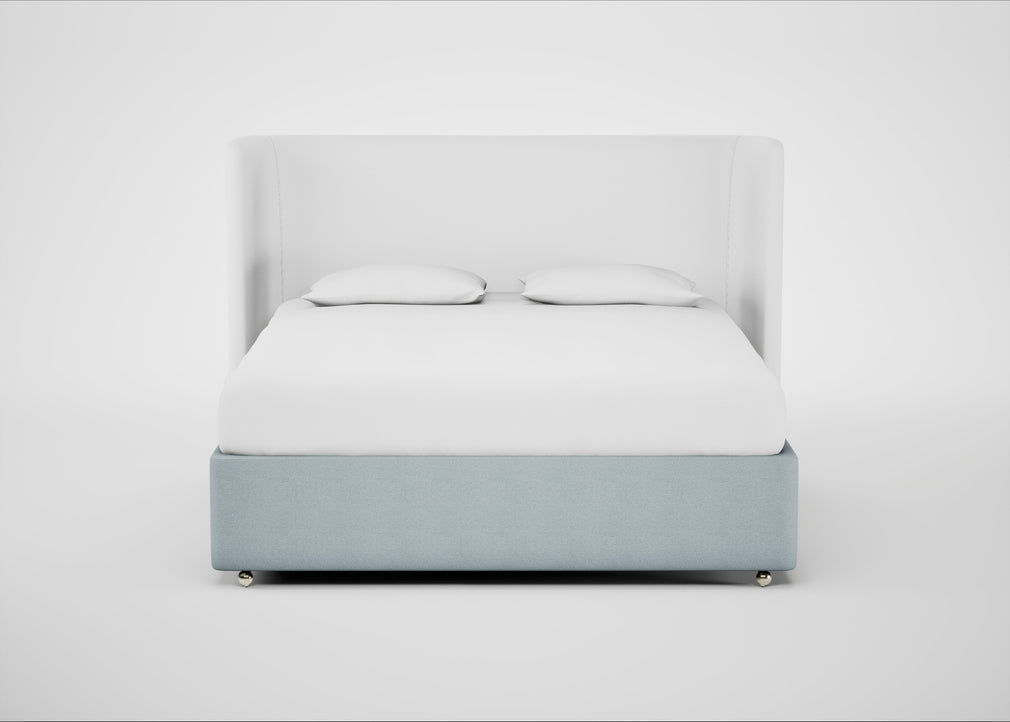Deep Divan Bed Base Super King / 2 Footend 2 Continental / Capelo Linen-Cotton Sea Shanty