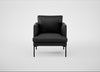 Matera Armchair Leather Grain Graphite 063 / Black