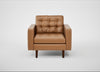Hepburn Armchair Leather Stonewash Toffee 277 / Walnut