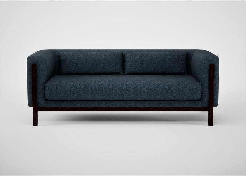 Massimo 3 Seater Sofa Siena Cotton Deep Sea / Black Ash