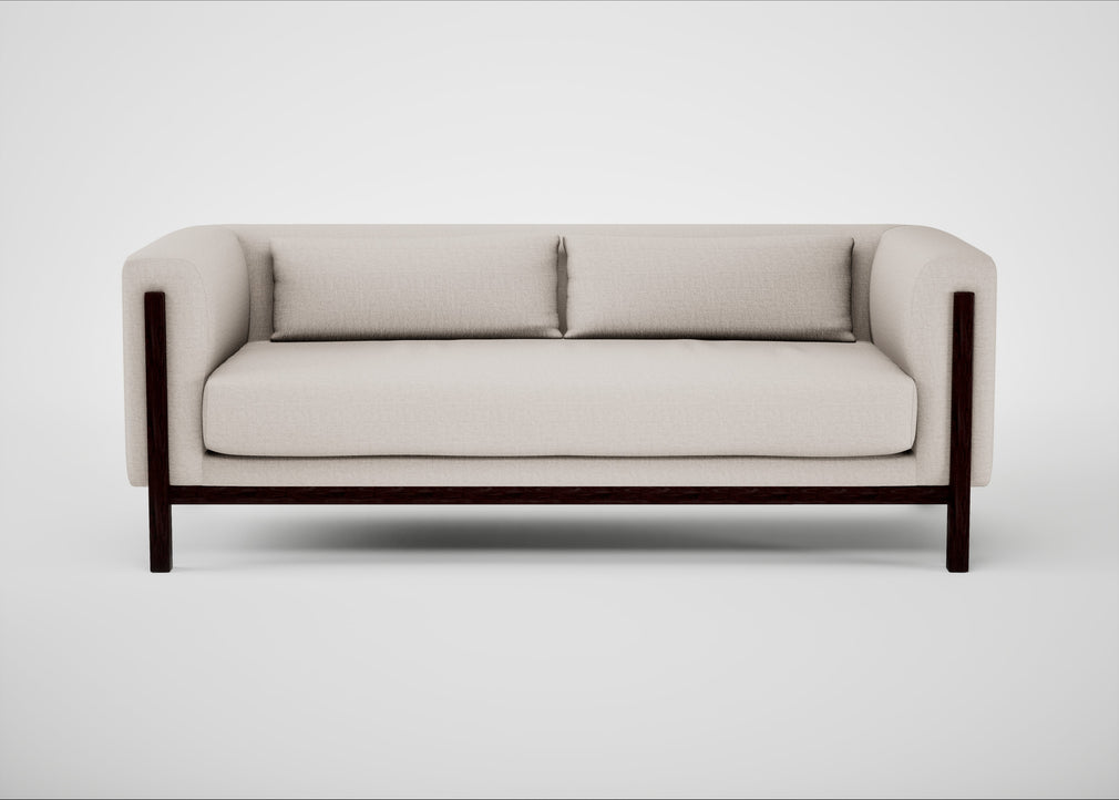 Massimo 3 Seater Sofa Siena Cotton Natural / Black Ash