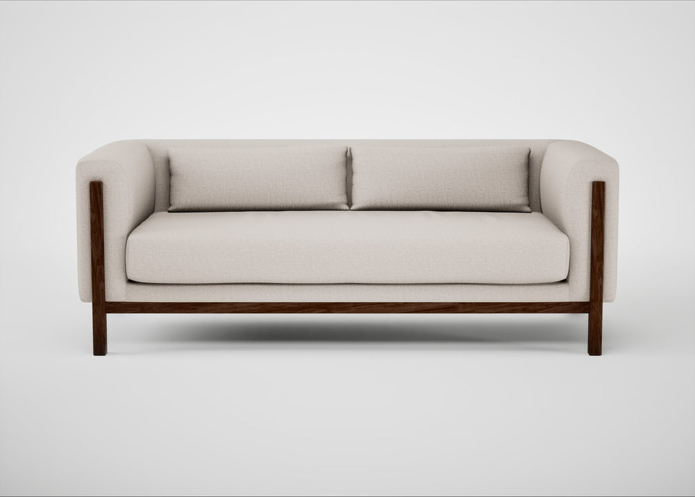 Massimo 3 Seater Sofa Siena Cotton Natural / Walnut