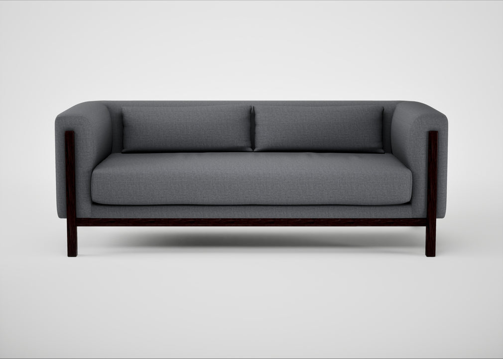 Massimo 3 Seater Sofa Siena Cotton Shale Grey / Black Ash