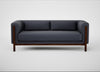Massimo 3 Seater Sofa Luxury Leather Anthracite / Walnut