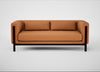Massimo 3 Seater Sofa Luxury Leather Canella / Black Ash