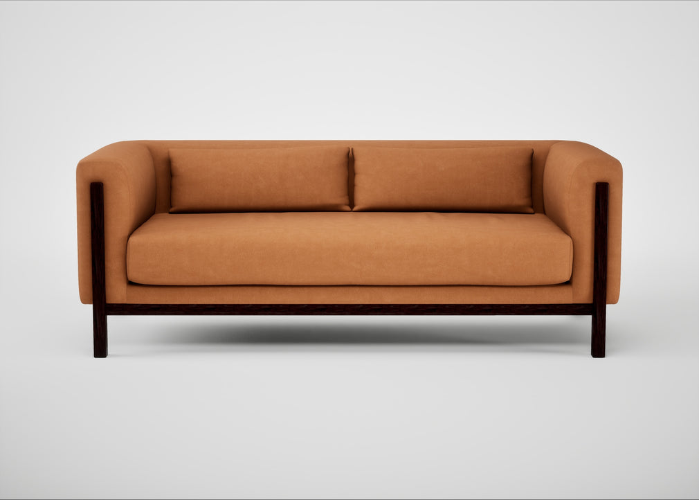 Massimo 3 Seater Sofa Luxury Leather Canella / Black Ash