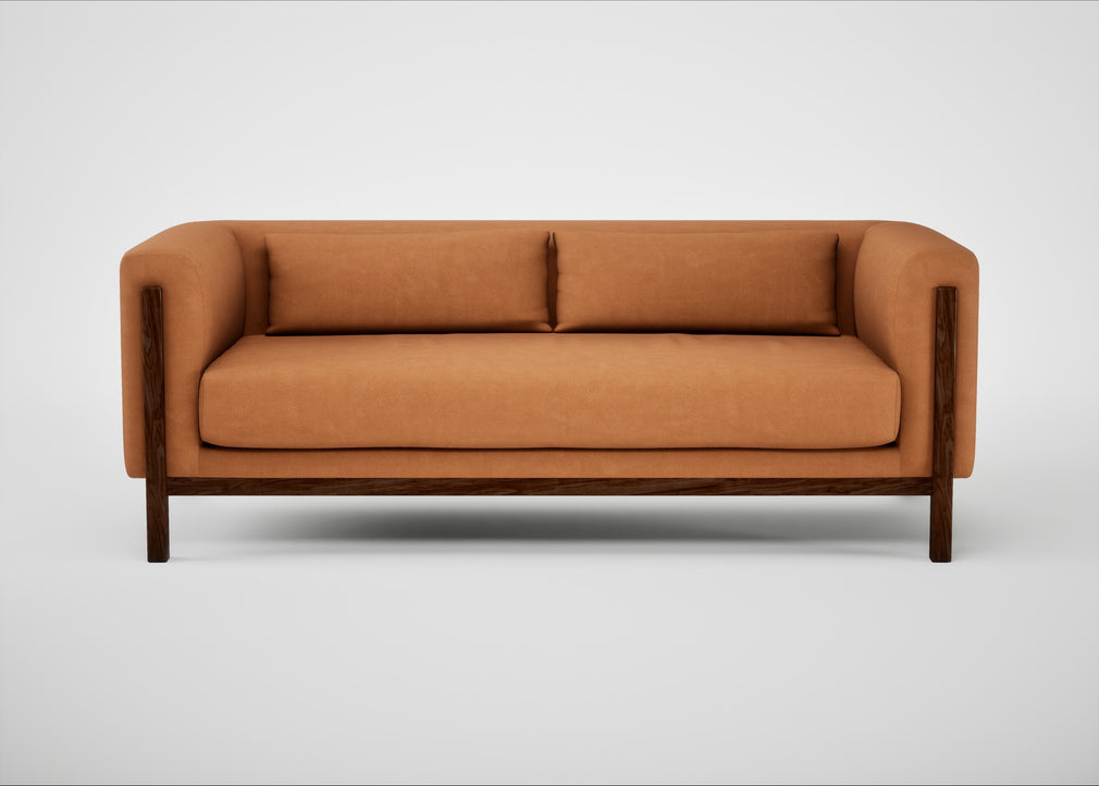 Massimo 3 Seater Sofa Luxury Leather Canella / Walnut