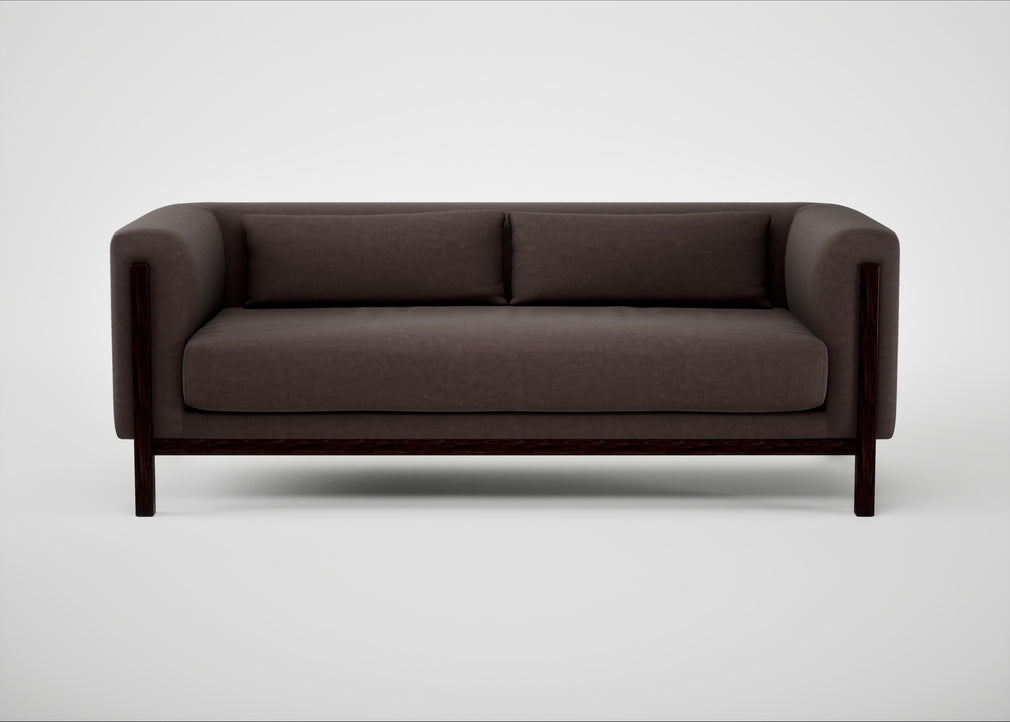 Massimo 3 Seater Sofa Luxury Leather Coco / Black Ash