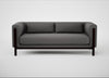 Massimo 3 Seater Sofa Luxury Leather Slate / Black Ash