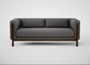 Massimo 3 Seater Sofa Luxury Leather Slate / Walnut