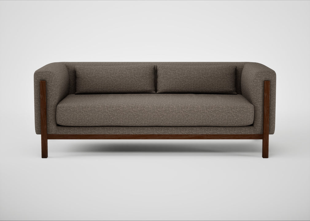 Massimo 3 Seater Sofa Tundra Texture Latte / Walnut