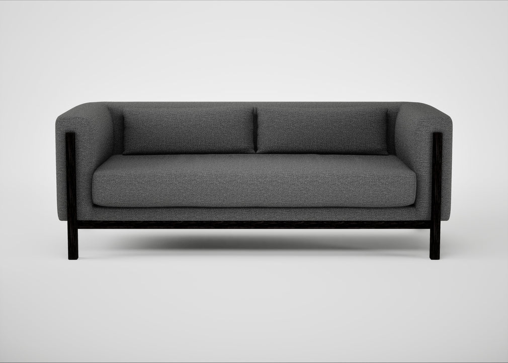 Massimo 3 Seater Sofa Tundra Texture Pewter / Black Ash