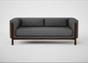 Massimo 3 Seater Sofa Tundra Texture Pewter / Walnut