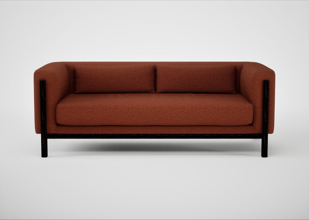 Massimo 3 Seater Sofa Tundra Texture Rust / Black Ash