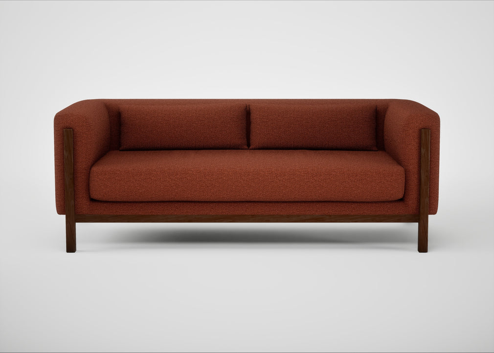 Massimo 3 Seater Sofa Tundra Texture Rust / Walnut