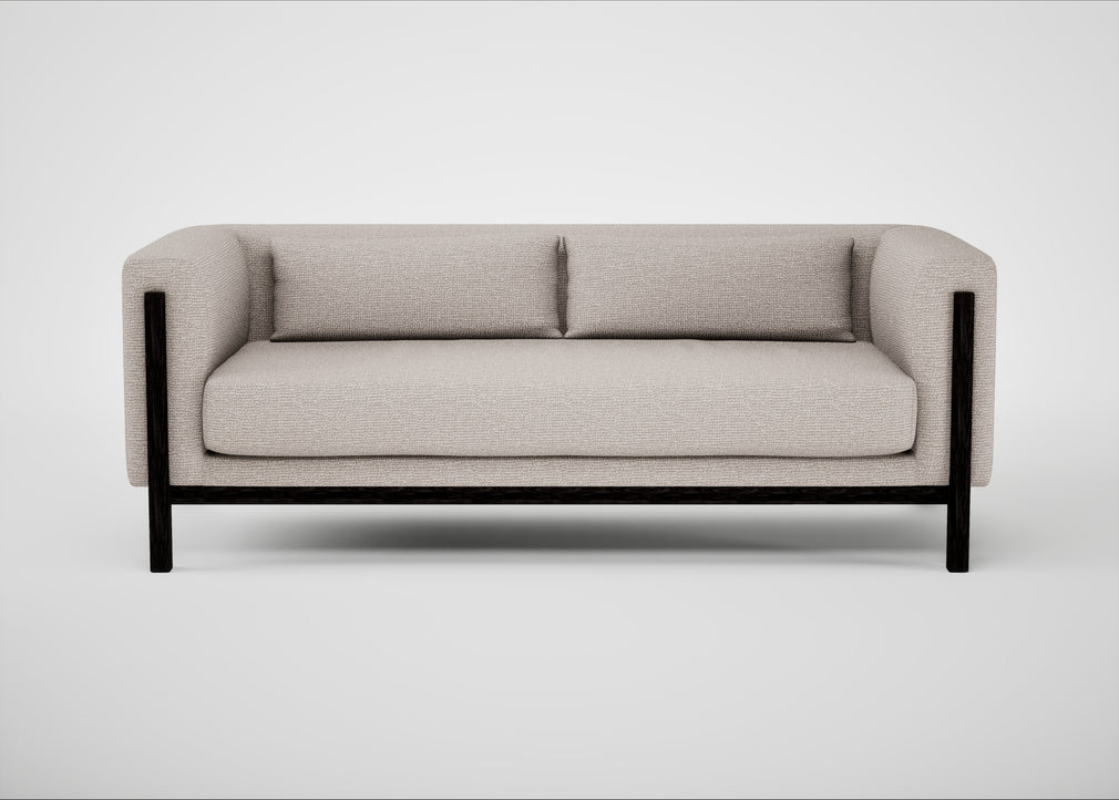 Massimo 3 Seater Sofa Tundra Texture Stone / Black Ash