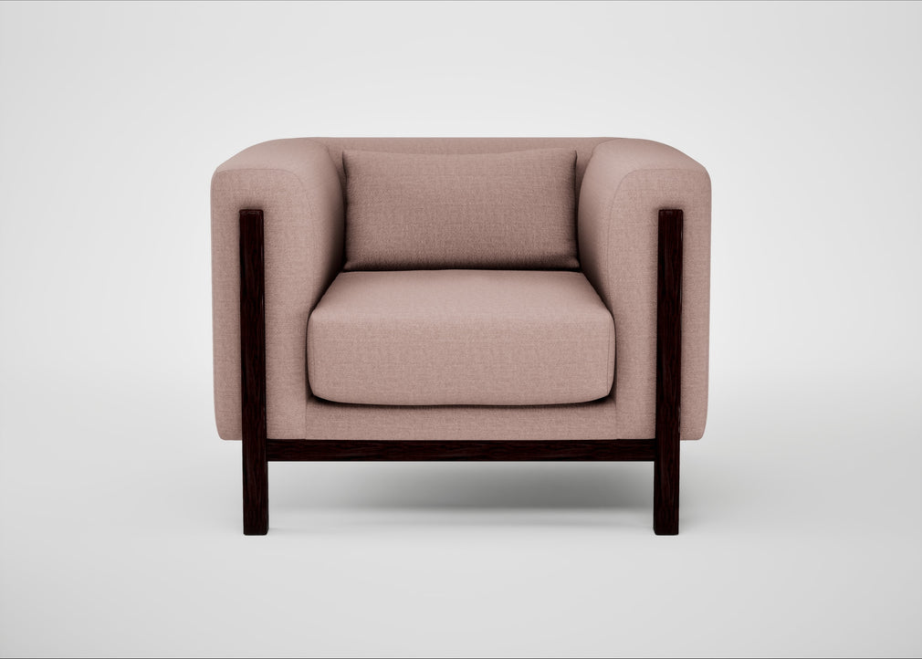 Massimo Armchair Siena Cotton Dusky Pink / Black Ash