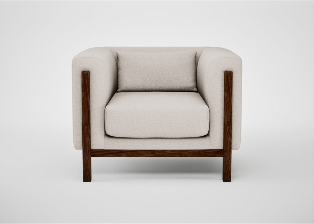 Massimo Armchair Siena Cotton Natural / Walnut