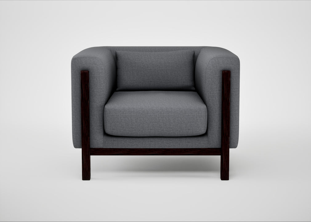Massimo Armchair Siena Cotton Shale Grey / Black Ash