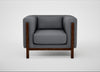 Massimo Armchair Siena Cotton Shale Grey / Walnut