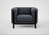 Massimo Armchair Luxury Leather Anthracite / Black Ash
