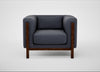 Massimo Armchair Luxury Leather Anthracite / Walnut