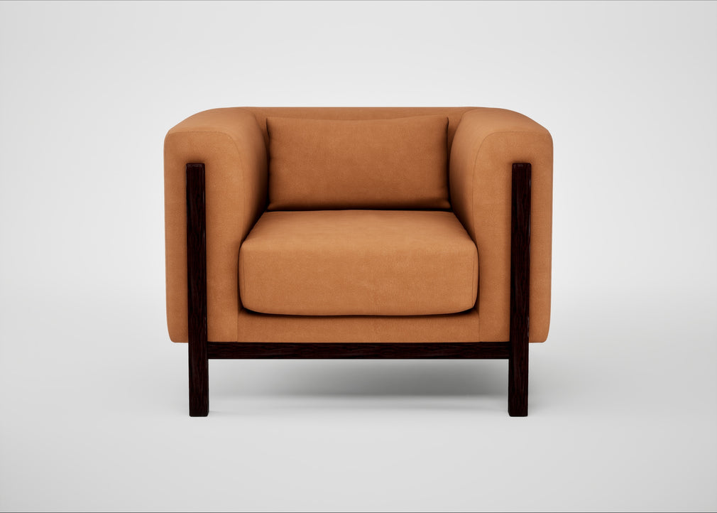 Massimo Armchair Luxury Leather Canella / Black Ash