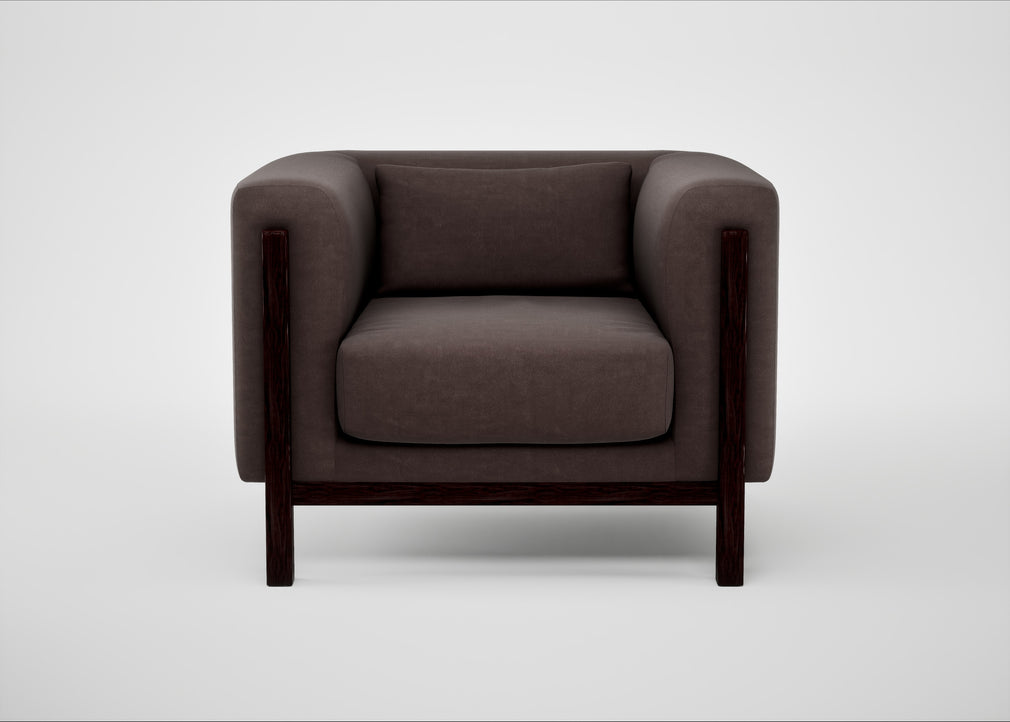 Massimo Armchair Luxury Leather Coco / Black Ash