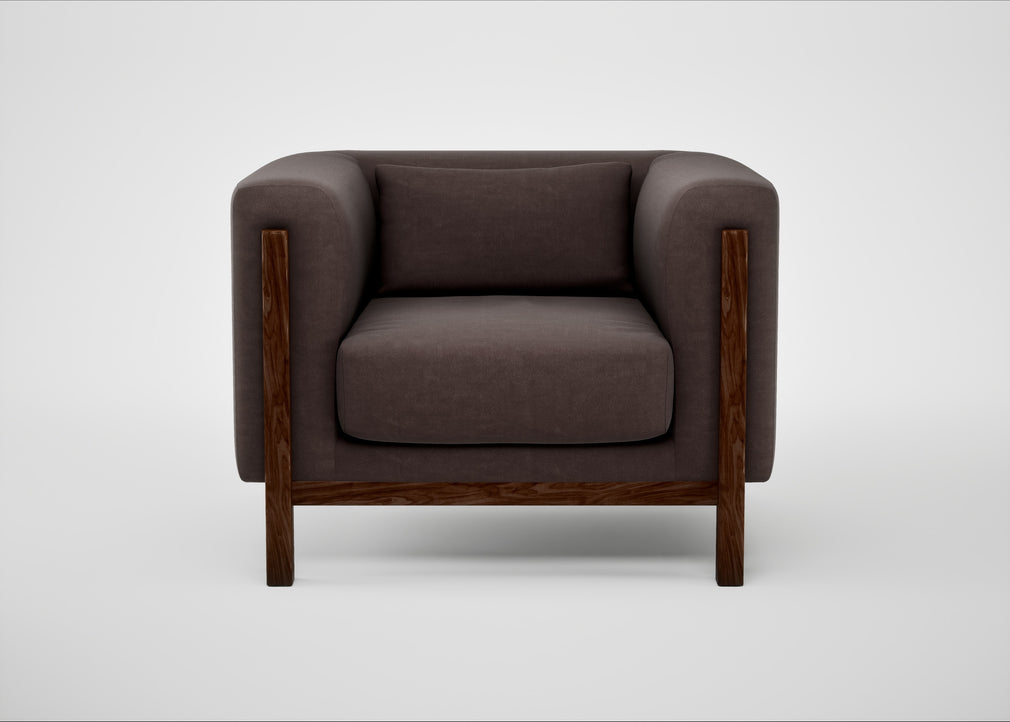 Massimo Armchair Luxury Leather Coco / Walnut