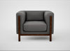 Massimo Armchair Luxury Leather Slate / Walnut