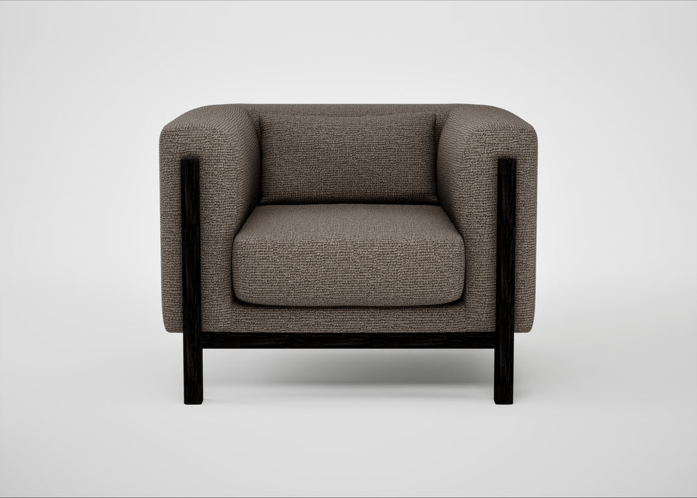Massimo Armchair Tundra Texture Latte / Black Ash