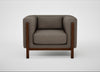 Massimo Armchair Tundra Texture Latte / Walnut