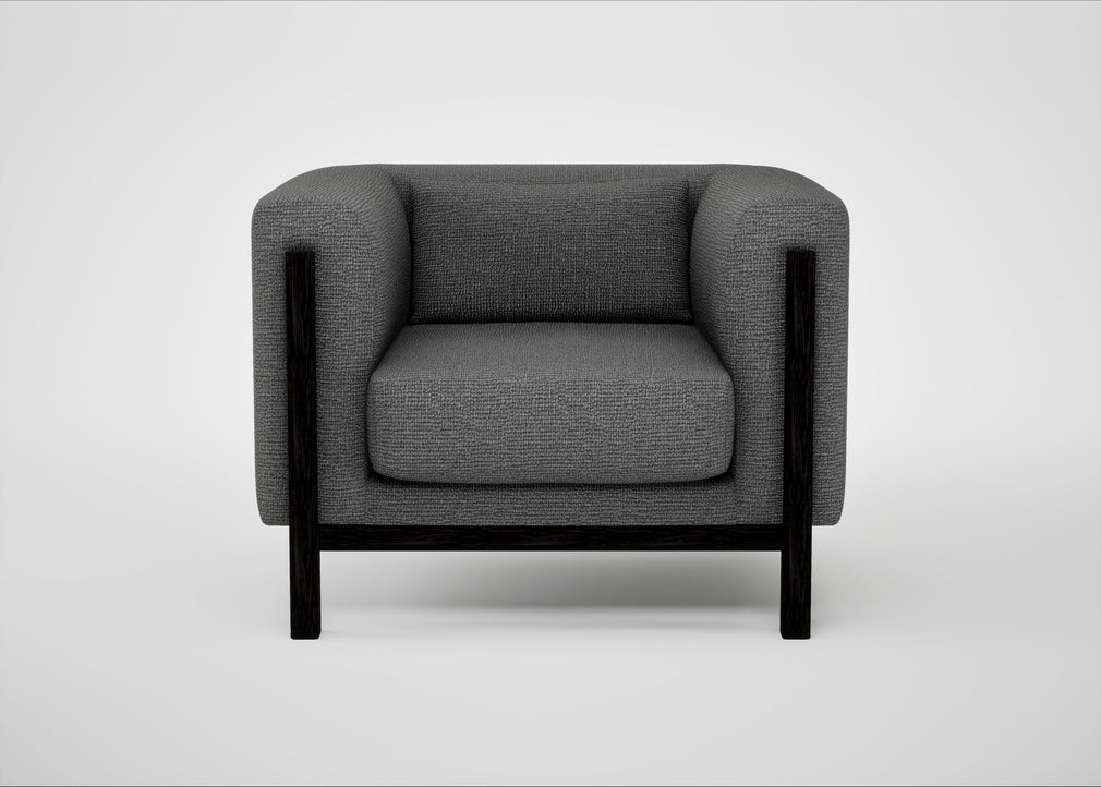 Massimo Armchair Tundra Texture Pewter / Black Ash