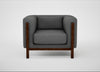 Massimo Armchair Tundra Texture Pewter / Walnut