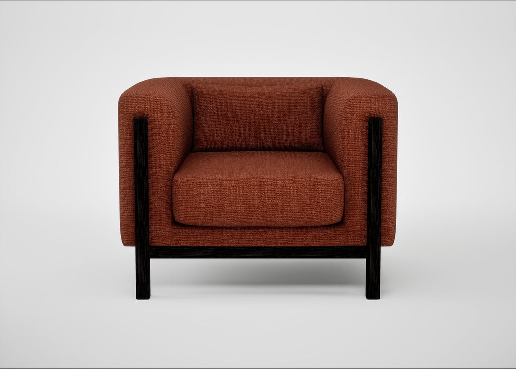Massimo Armchair Tundra Texture Rust / Black Ash