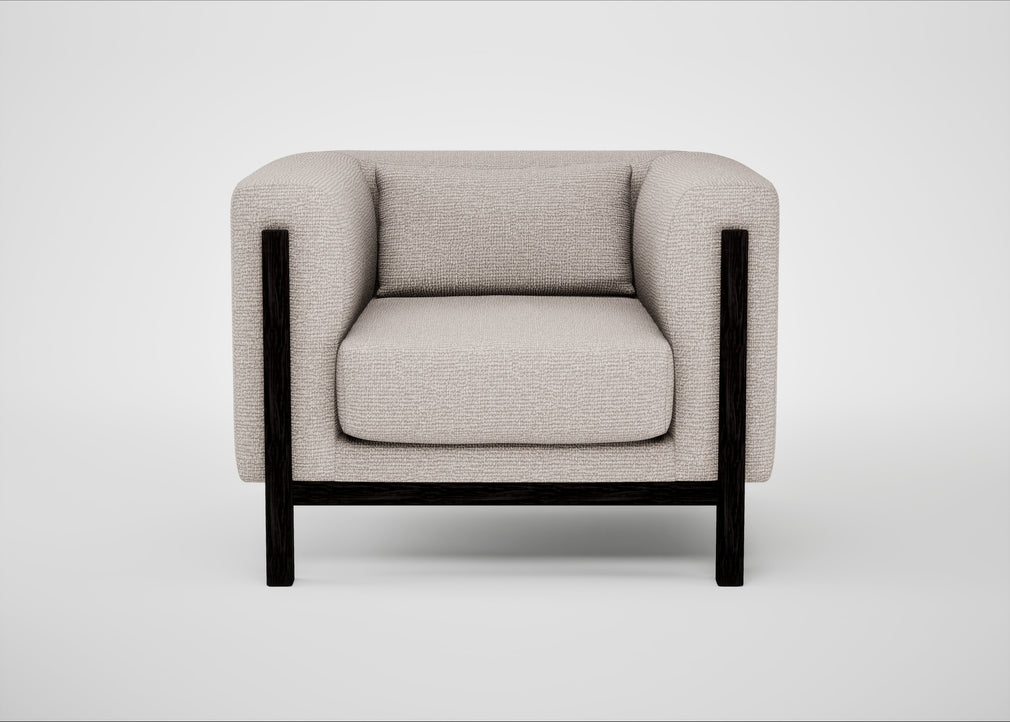 Massimo Armchair Tundra Texture Stone / Black Ash