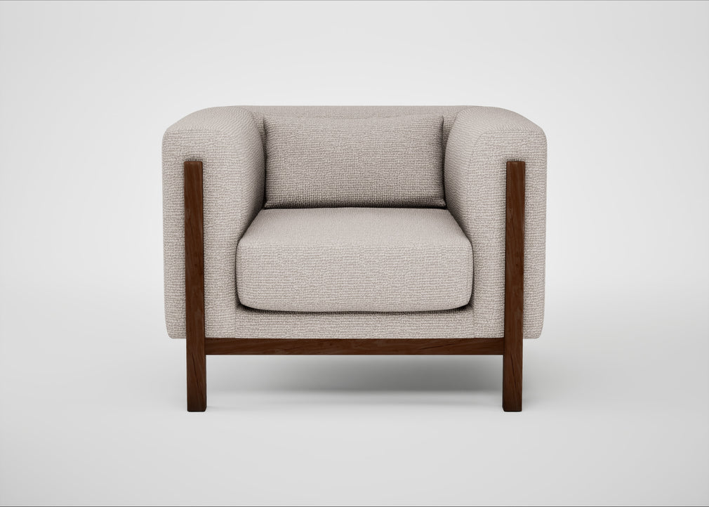 Massimo Armchair Tundra Texture Stone / Walnut