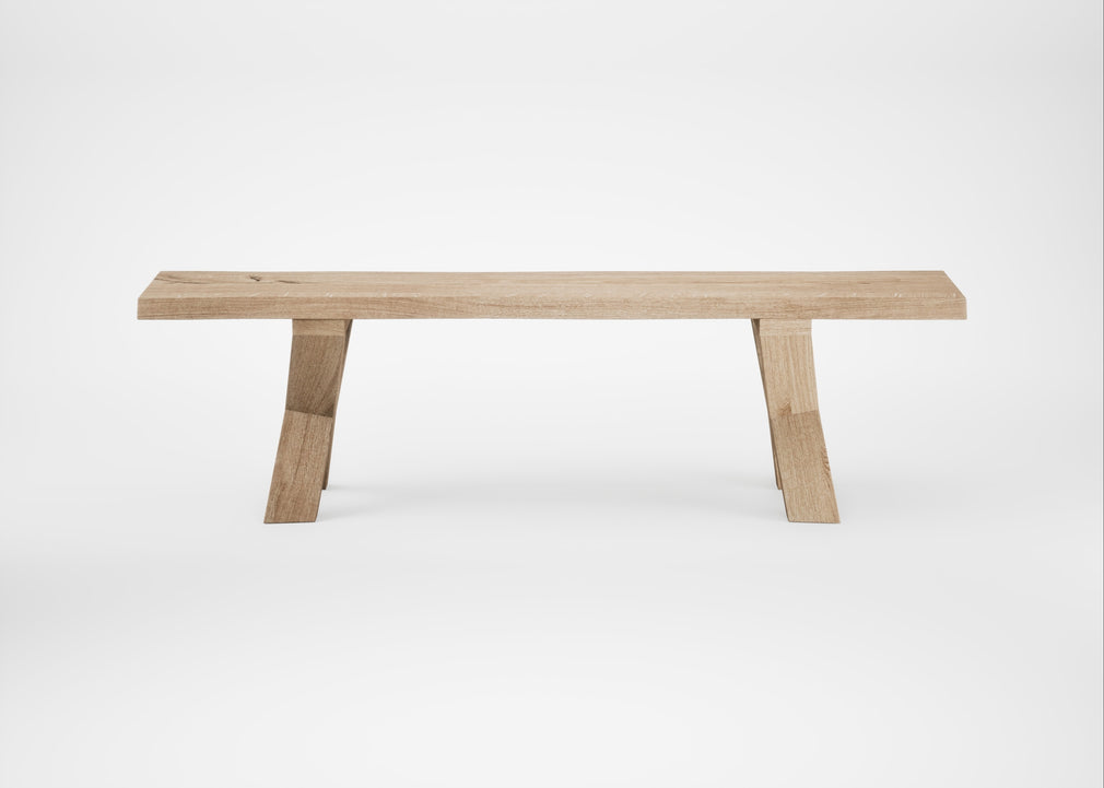 Bespoke Dining Bench Oslo Blonde Oiled Oak / 160cm / Natural Edge