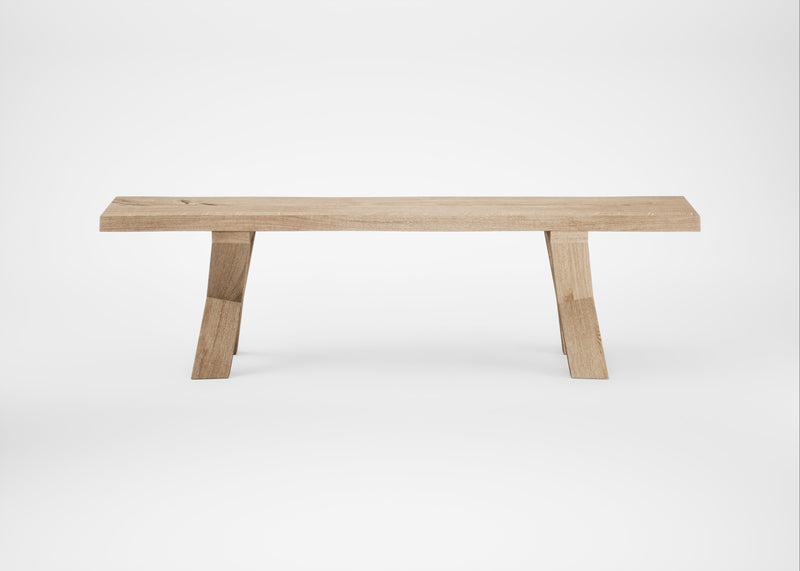 Bespoke Dining Bench Oslo Blonde Oiled Oak / 160cm / Natural Edge