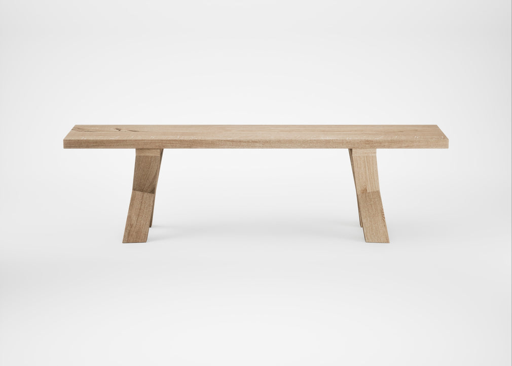 Bespoke Dining Bench Oslo Blonde Oiled Oak / 160cm / Straight